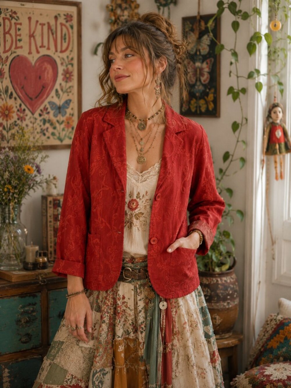 Coldwater Creek Embroidered Blazer/Jacket